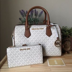 NWT Michael Kors Bedford duffle satchel with matching wallet